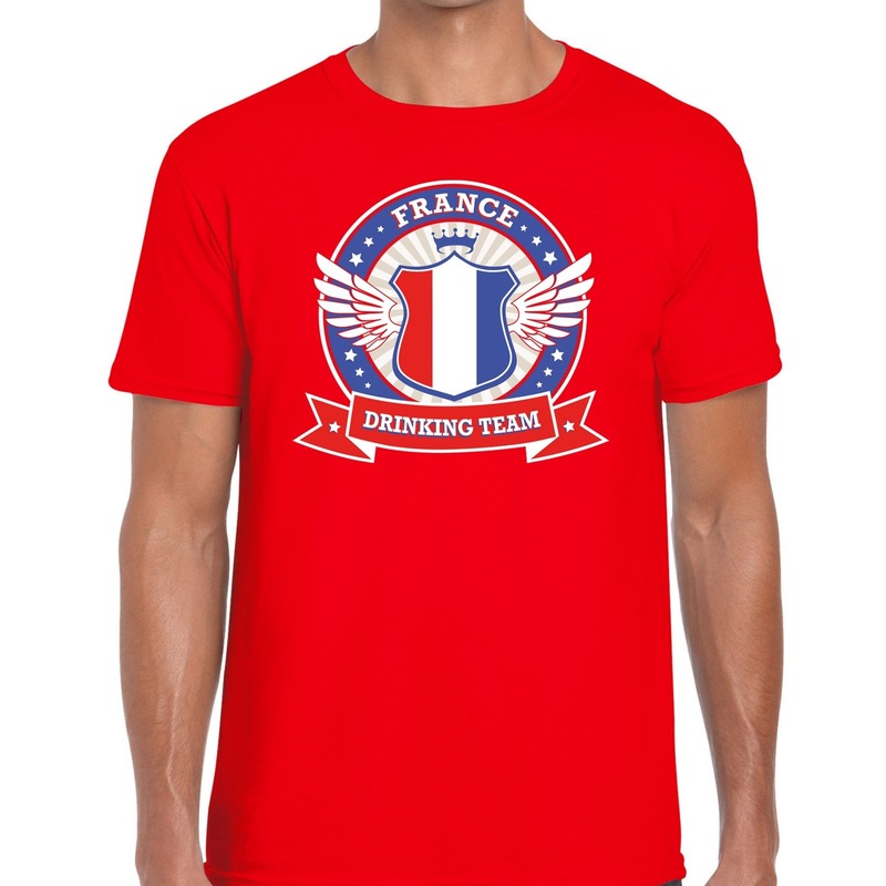 Rood France drinking team t-shirt heren Top Merken Winkel